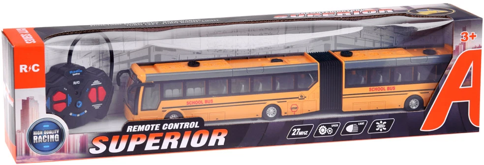 Jokomisiada Miesto mokyklinis autobusas, kurį kontroliuoja nuotolinio valdymo pultas