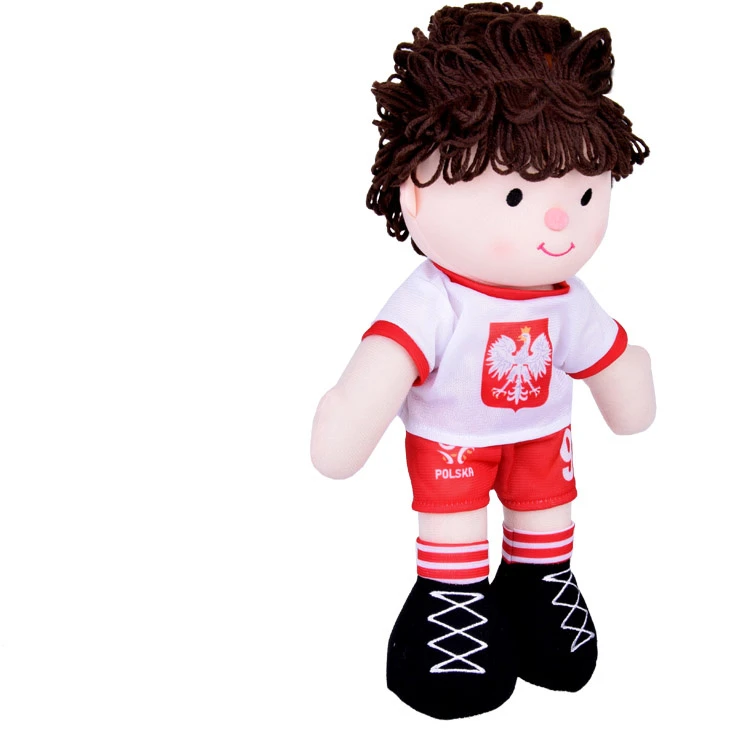 Jokomisiada Rag doll LENKIJOS futbolininkas Nr. 9 - futbolo kamuolys Minkšta medžiaga ZA5477