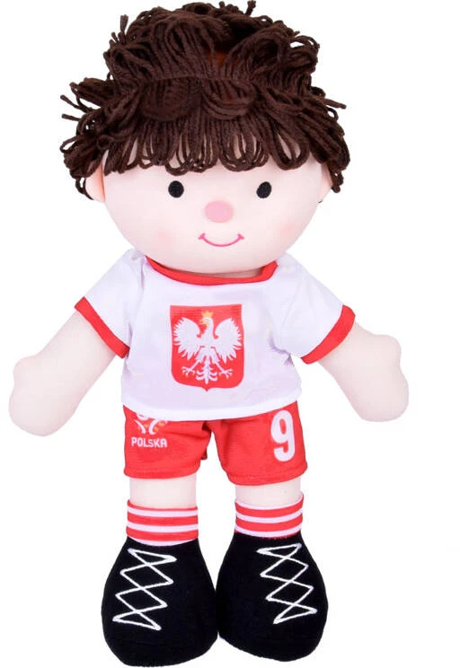 Jokomisiada Rag doll LENKIJOS futbolininkas Nr. 9 - futbolo kamuolys Minkšta medžiaga ZA5477