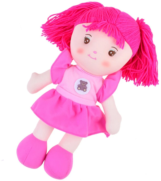 Jokomisiada Zuzia rag doll 33cm in a pink dress ZA3853