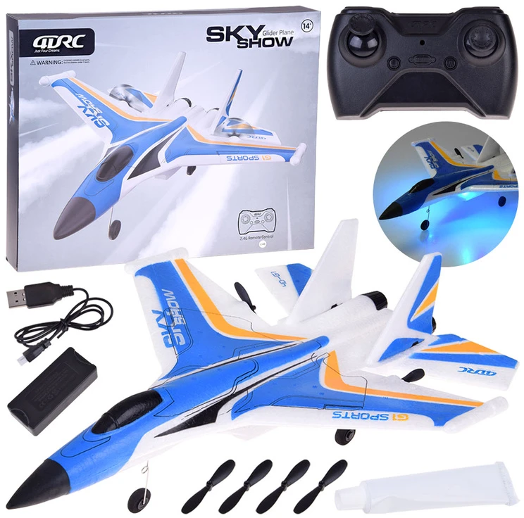 Jokomisiada „Sky Show Airplane“ – lengvas sulankstomas putplasčio lėktuvas su LED ir USB varikliu RC0721