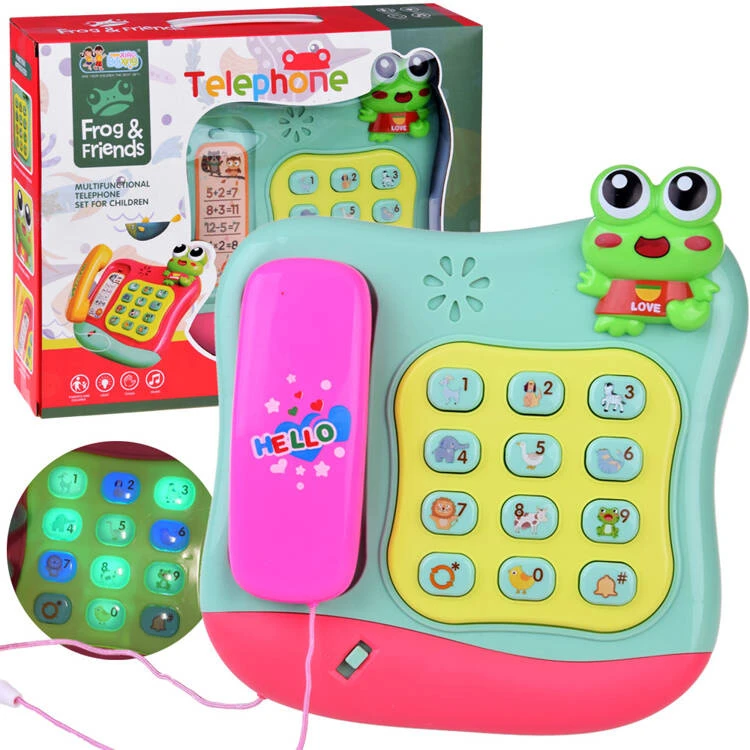 Jokomisiada Spalvingas mygtukinis telefonas groja melodijas ir šviesas ZA4625