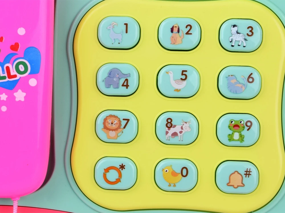 Jokomisiada Spalvingas mygtukinis telefonas groja melodijas ir šviesas ZA4625