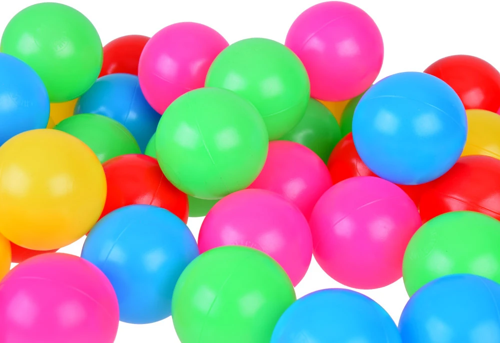 Jokomisiada Spalvoti kamuoliukai Baseino kamuoliukai 6 cm 50vnt. minkštų plastikinių kamuoliukų ZA5411