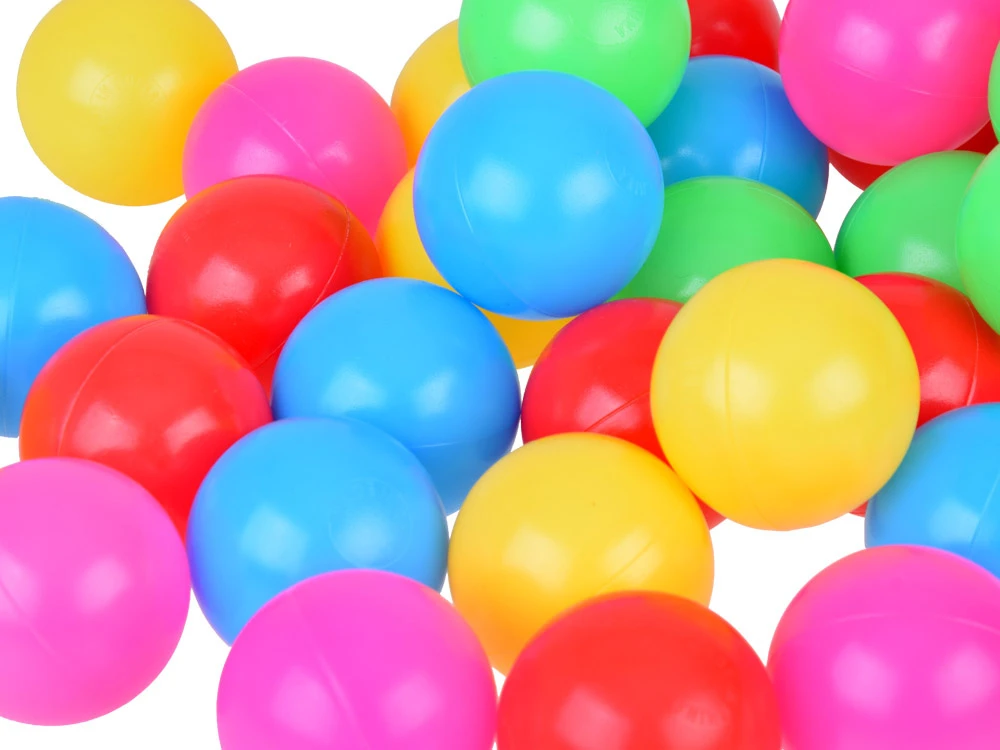 Jokomisiada Spalvoti kamuoliukai Baseino kamuoliukai 6 cm 50vnt. minkštų plastikinių kamuoliukų ZA5411
