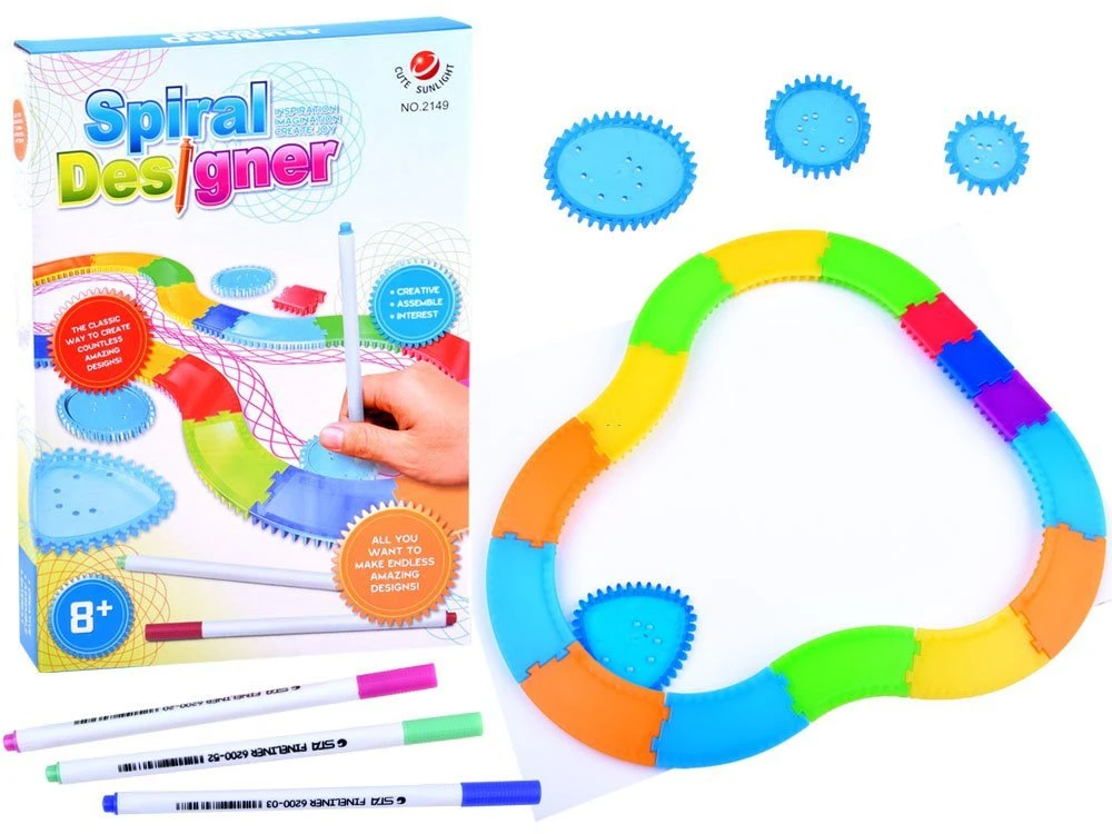 Jokomisiada Spirografų piešimo rinkinys CREATIVE spiralėms Piešimo priemonė TA0080