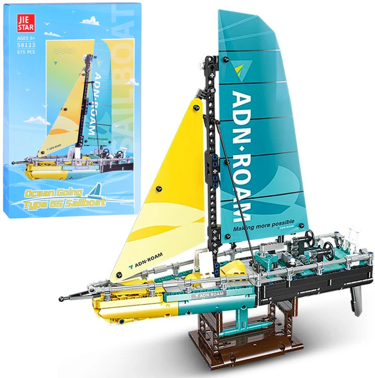 Jokomisiada Techniniai blokai Racing yacht 675 dalių spalvoti blokai ZA5296