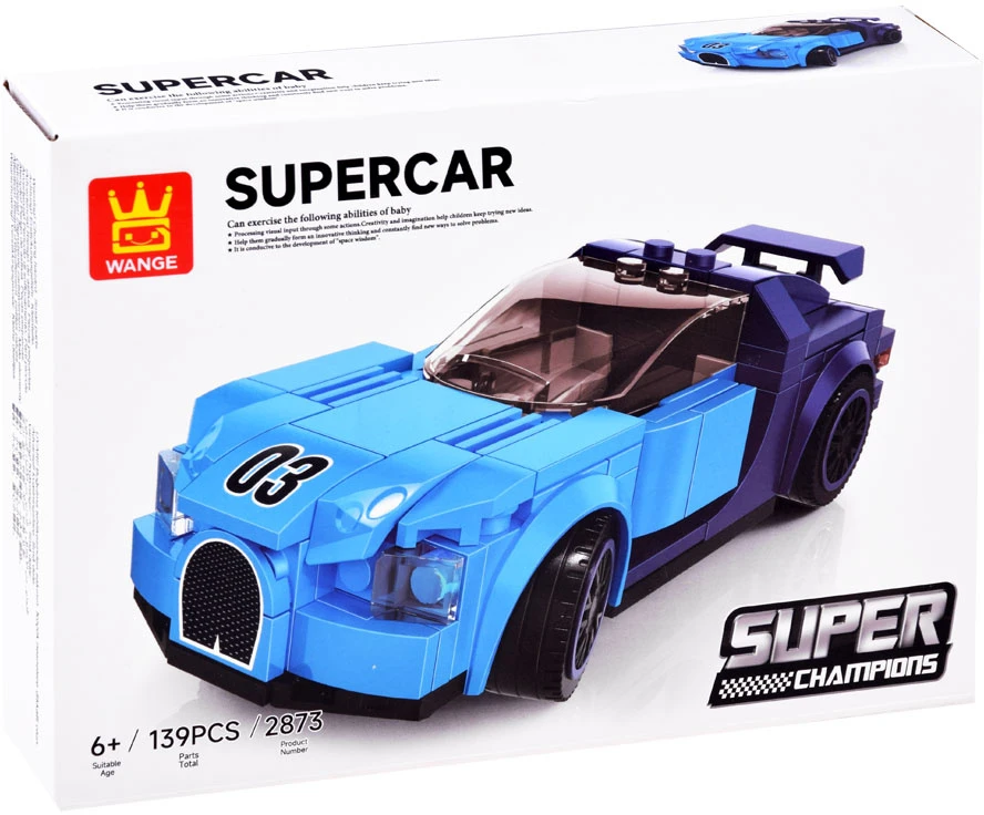 Jokomisiada Technical blocks Sports car Mėlynas 139-pieces + stickers ZA4288