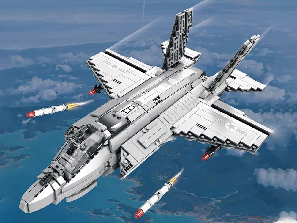 Jokomisiada Techniniai blokai Licencijuotas amerikiečių naikintuvas F-35 Lightning II 1600 dalių ZA5799