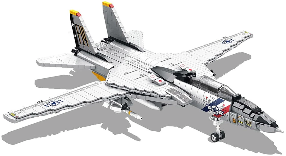 Jokomisiada Techniniai blokai F-14 Tomcat 1600 dalių Amerikiečių naikintuvas ZA5301
