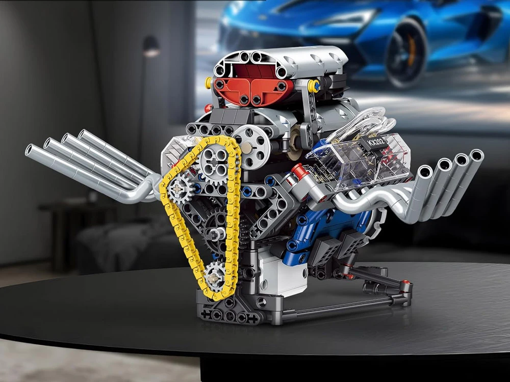 Jokomisiada Techniniai kaladėlės Sukurkite baterijomis maitinamą MOTOR Šviesa ir judesys 665 detalių ZA5812