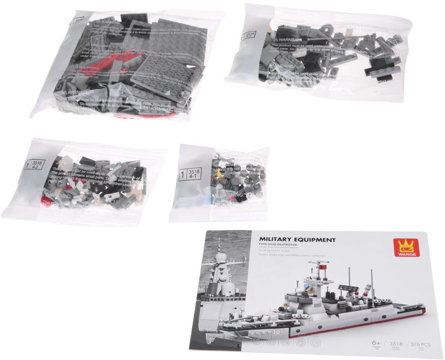 Jokomisiada Techniniai statybiniai blokai Wange Type 052D Destroyer Warship 376 vnt. ZA5673