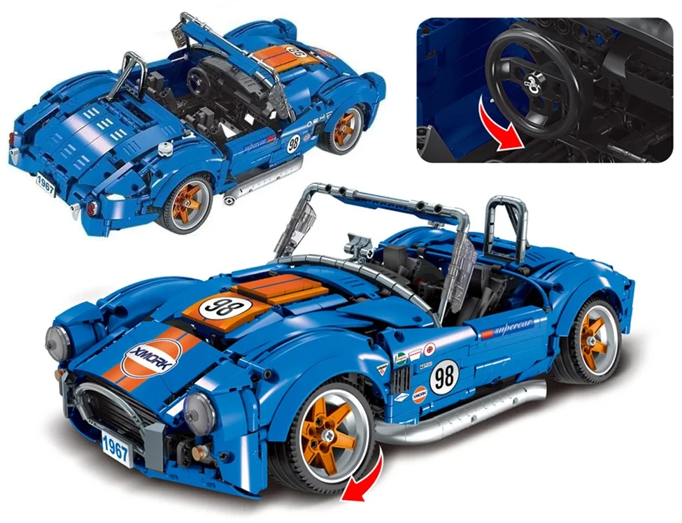 Jokomisiada Techniniai blokai 1816 dalių sportinis automobilis Cobra-427 ZA5307