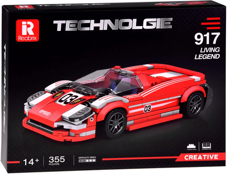 Jokomisiada Sportinis raudonasis automobilis 917 Techniniai blokai 355 gabalai ZA4754