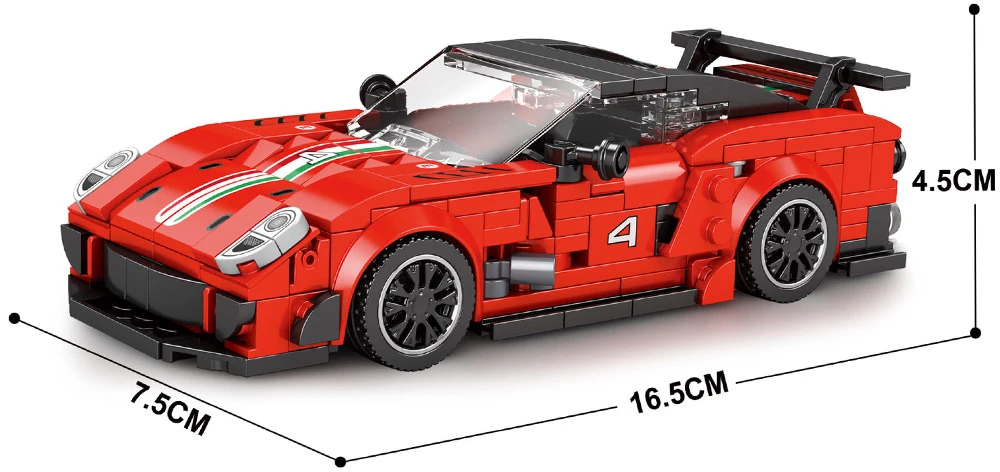 Jokomisiada Technical blocks Supersport car Raudonas spoiler 413 pieces ZA5261