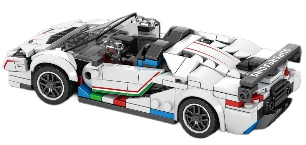 Jokomisiada Techniniai blokeliai Super sportinio automobilio Baltas CABRIOLET spoileris 348 dalys ZA5787