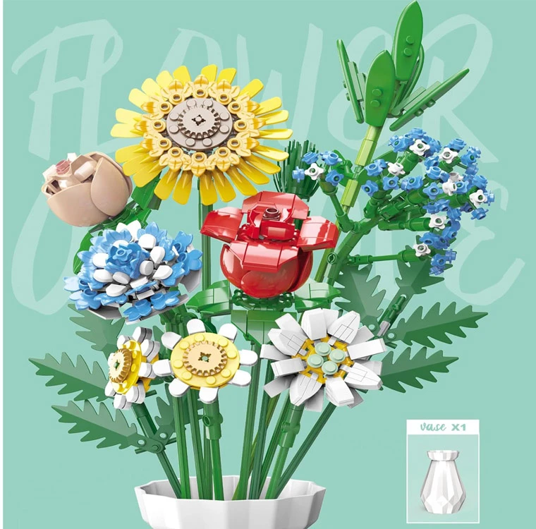 Jokomisiada Technical blocks Large bouquet of wild flowers ZA5461