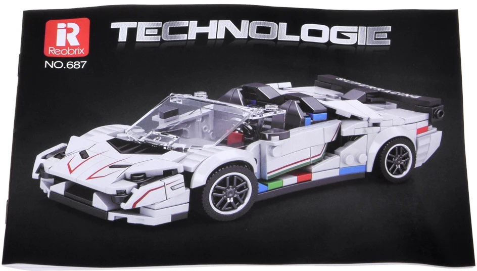 Jokomisiada Techniniai blokeliai Super sportinio automobilio Baltas CABRIOLET spoileris 348 dalys ZA5787