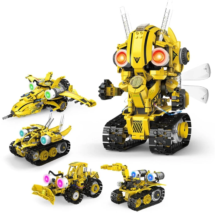 Jokomisiada Technical Blocks Robots Pro 5-in-1 rinkinys Nuotolinio valdymo pultas + LED lemputė, 673 vnt. RC0743