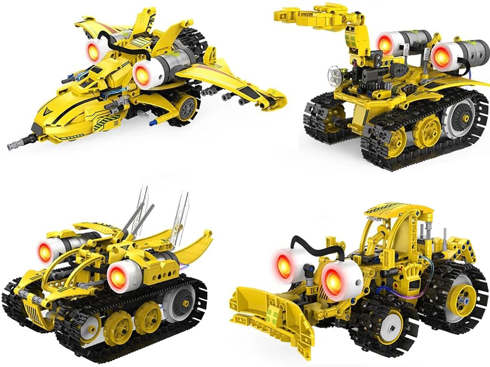 Jokomisiada Technical Blocks Robots Pro 5-in-1 rinkinys Nuotolinio valdymo pultas + LED lemputė, 673 vnt. RC0743