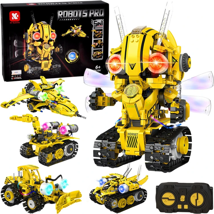 Jokomisiada Technical Blocks Robots Pro 5-in-1 rinkinys Nuotolinio valdymo pultas + LED lemputė, 673 vnt. RC0743