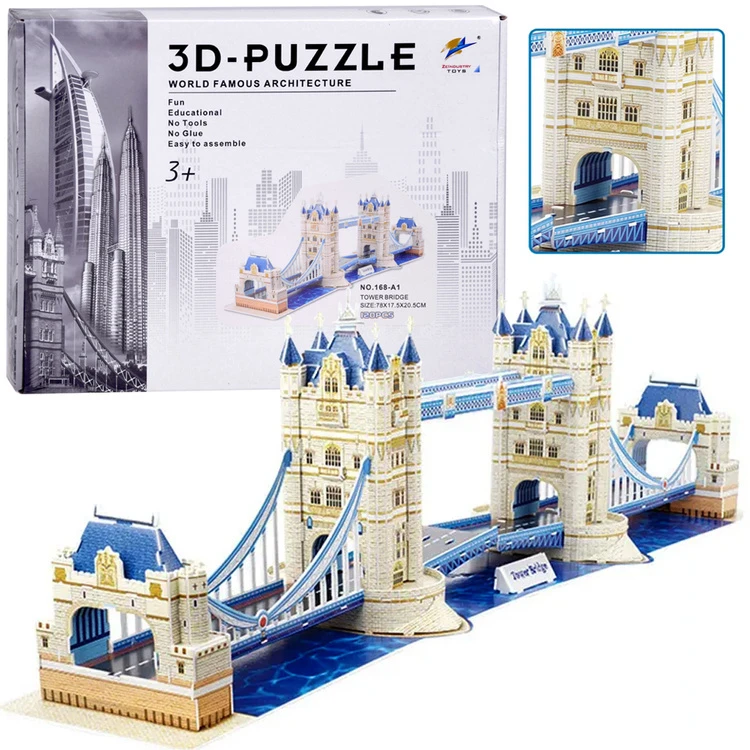 Jokomisiada Bokšto tiltas 3D Dėlionė 120 dalių erdvinė dėlionė Londonas ZA5399