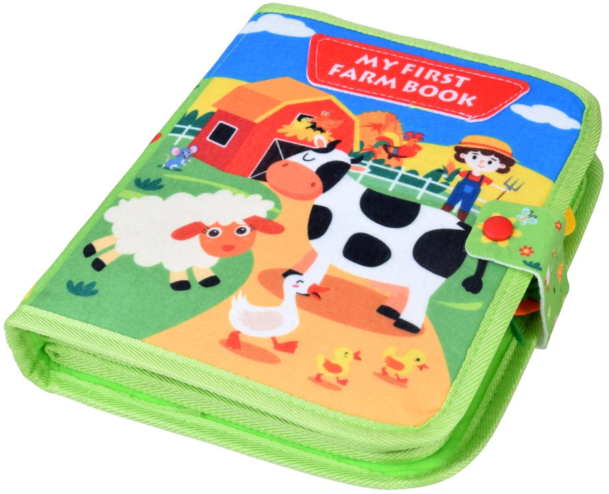 Jokomisiada Veltinio manipuliavimo knyga FARMA langams Lipdukai su Velcro užsegimu ZA6025