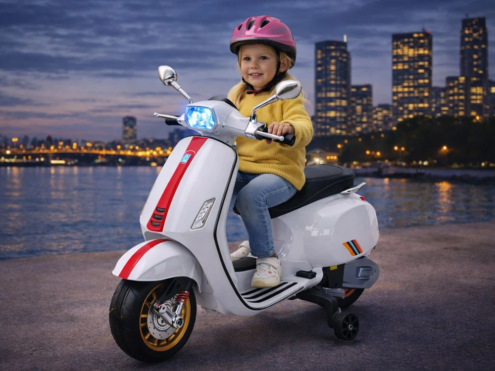 Jokomisiada VESPA electric scooter motor with battery for children melodies PA0344
