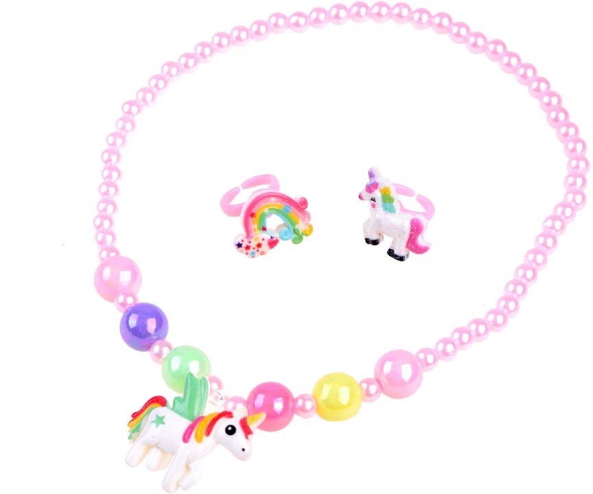 Jokomisiada UNICORN hairband + jewelry: pakabukas and 2x ring ZA3794
