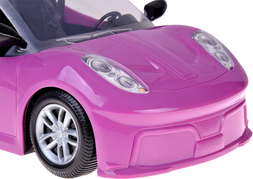Jokomisiada Violetinis sportinis automobilis klasikinei kabrioleto lėlei dviem lėlėms