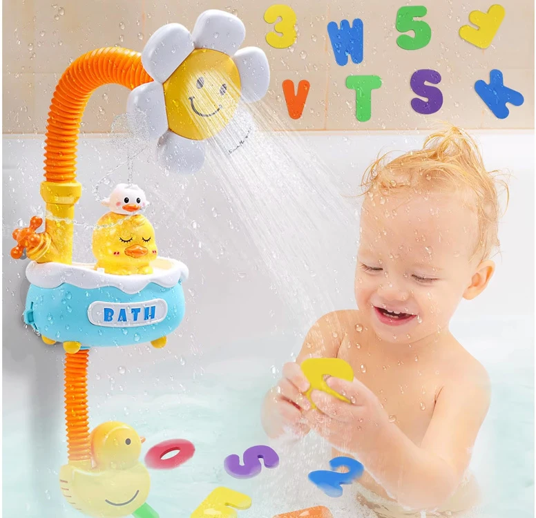 Jokomisiada Bath Shower Toy for Kids – Cute Flower & Duck ZA5928