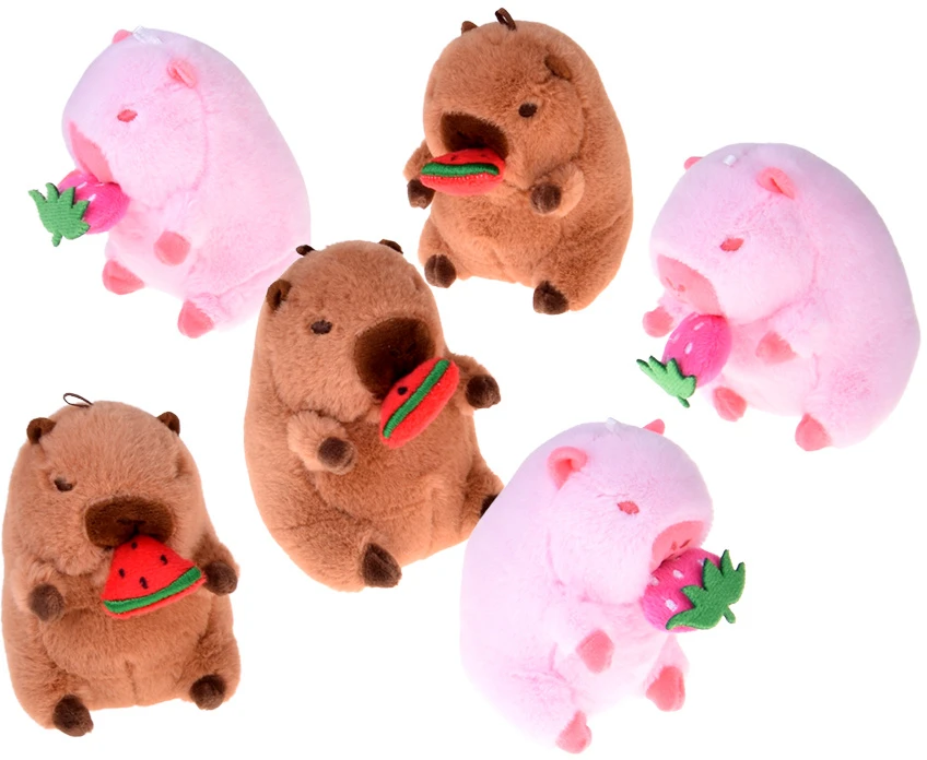 Jokomisiada Adorable CAPYBARA pendant eating a watermelon mini mascot 10 cm ZA5733