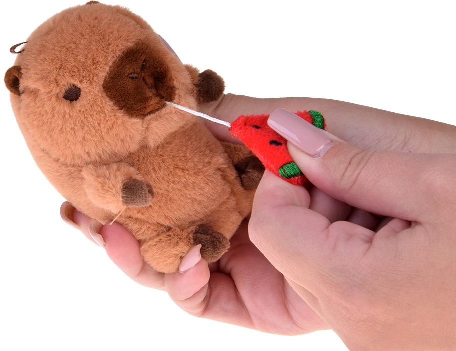 Jokomisiada Adorable CAPYBARA pendant eating a watermelon mini mascot 10 cm ZA5733