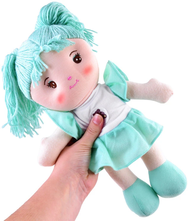 Jokomisiada Zuzia rag doll 33cm in a mint dress ZA3853