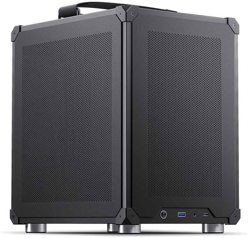Jonsbo C6 PC-kompiuterio korpusas, Mini-Tower, Micro-ATX, mit Tragegriff – juodos spalvos