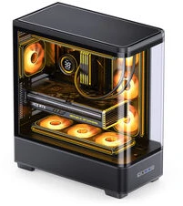 Jonsbo TK-5 PC Case, Mid Tower, ATX, Tempered Glass – juodas