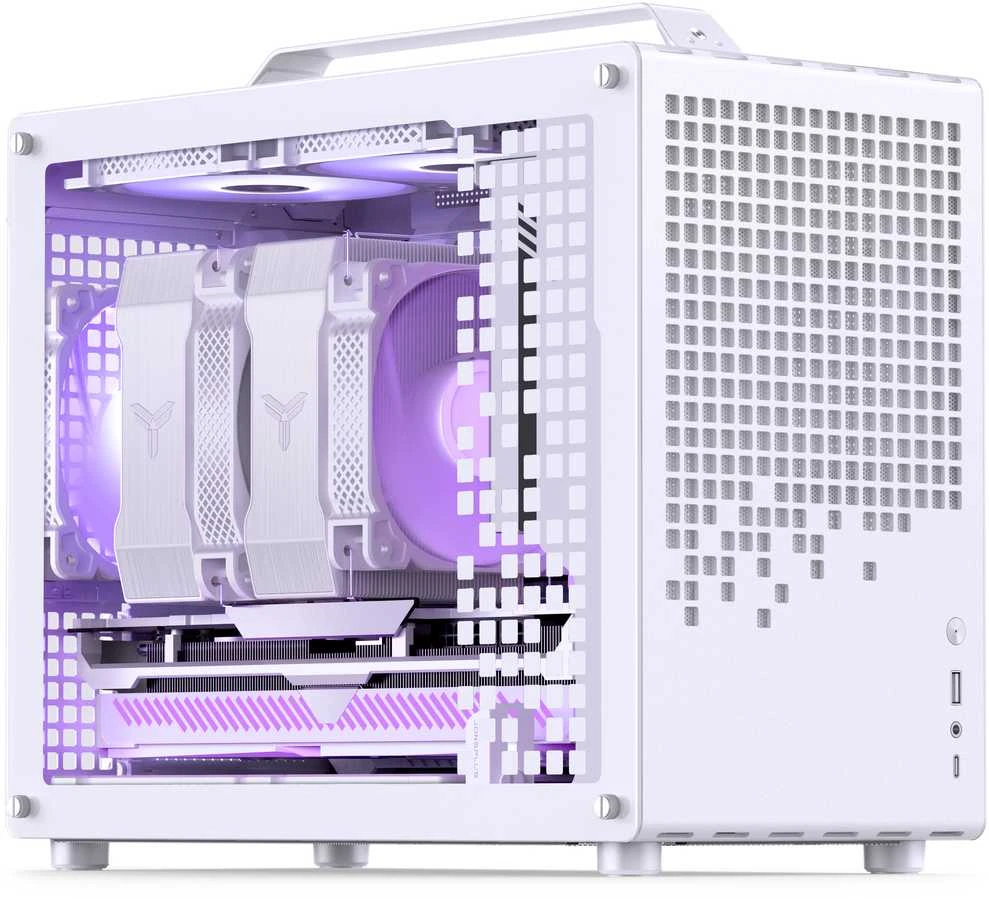 Jonsplus Z20 Micro-ATX kompiuterio korpusas, mit Tragegriff – baltos spalvos