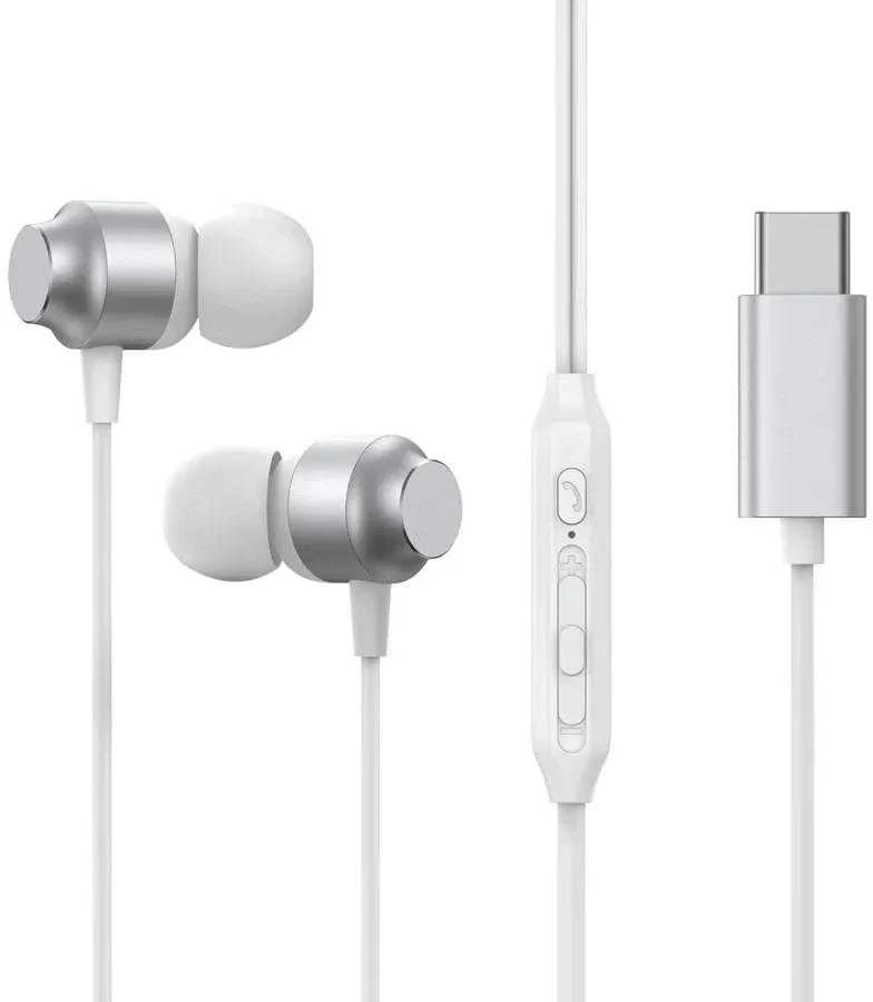 Ausinės Joyroom JR-EC06 Type-C sidabrinės