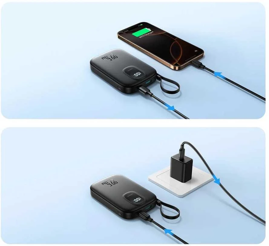 Išorinė baterija Power Bank Joyroom JR-PBF17 22.5W with USB-C cable 10000mAh juoda