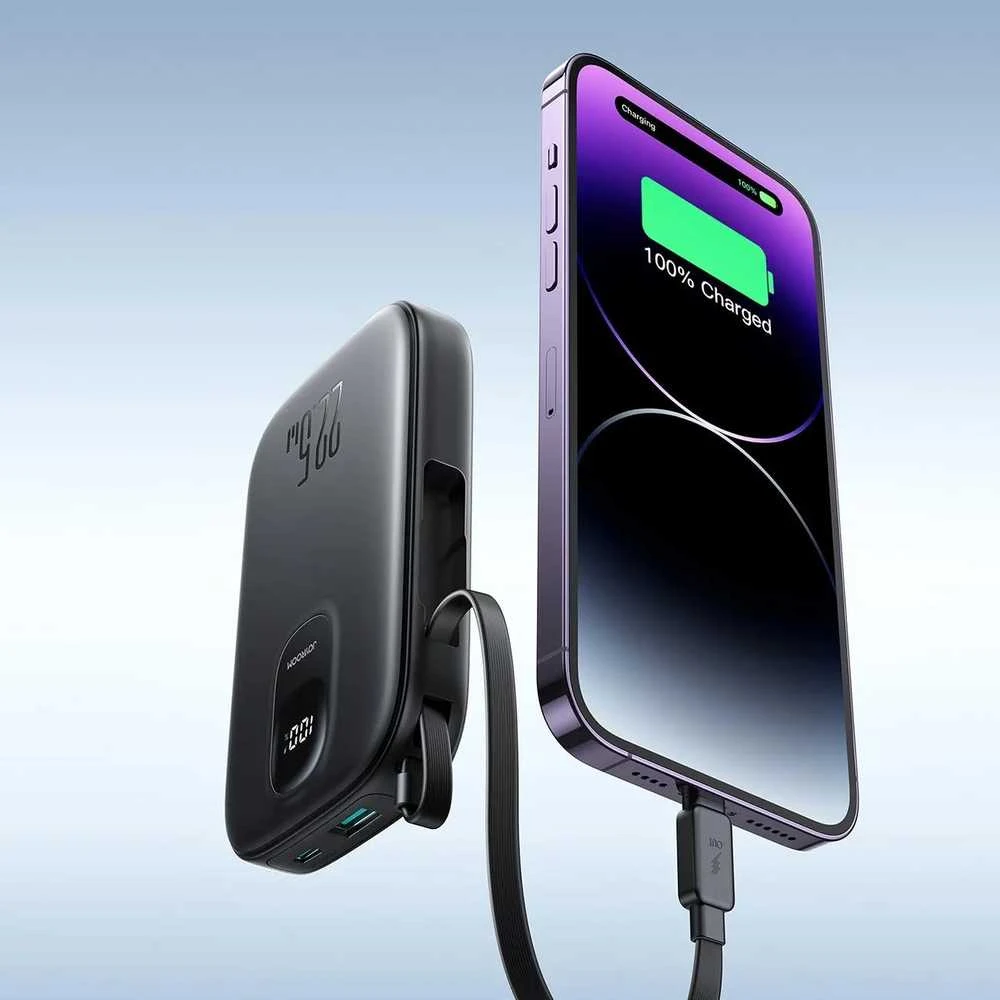 Išorinė baterija Power Bank Joyroom JR-PBF18 22.5W with Lightning cable 10000mAh juoda