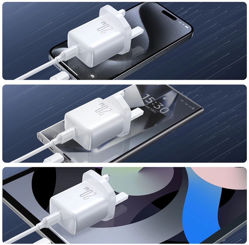 Joyroom JR-TCF20 PD 20W sieninis įkroviklis (JK kištukas) su 1 m USB-C laidu - Baltas