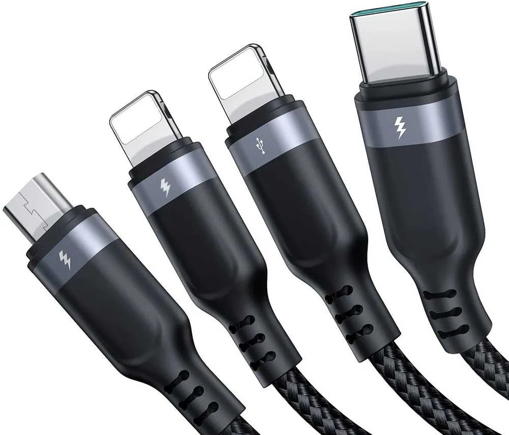 USB duomenų kabelis Joyroom S-1T4018A18 4in1 USB-C / Lightning / 3.5A /1.2m (juodas)