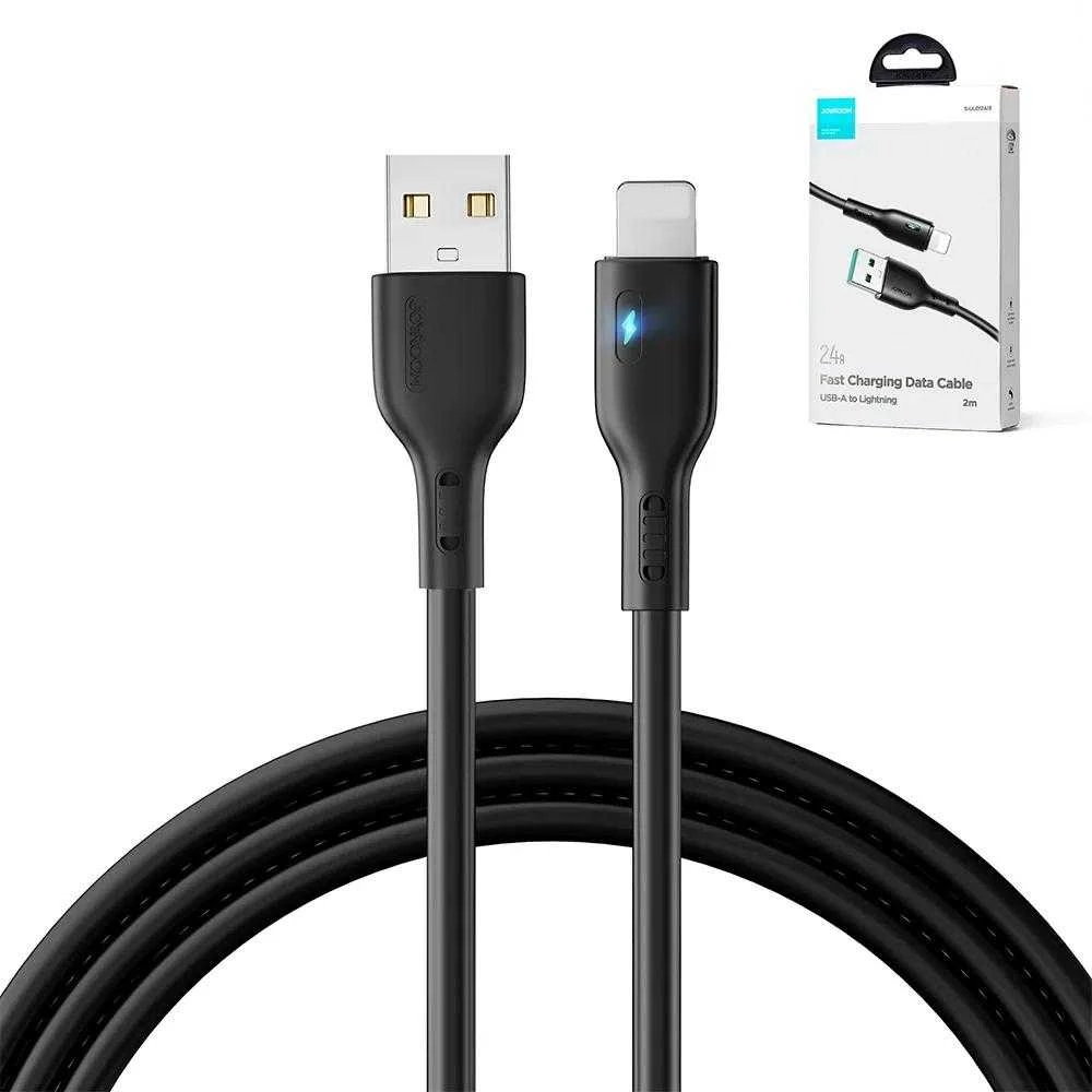 Joyroom Premium Series A13 USB-A / Lightning 2.4A kabelis 2m – juodos spalvos