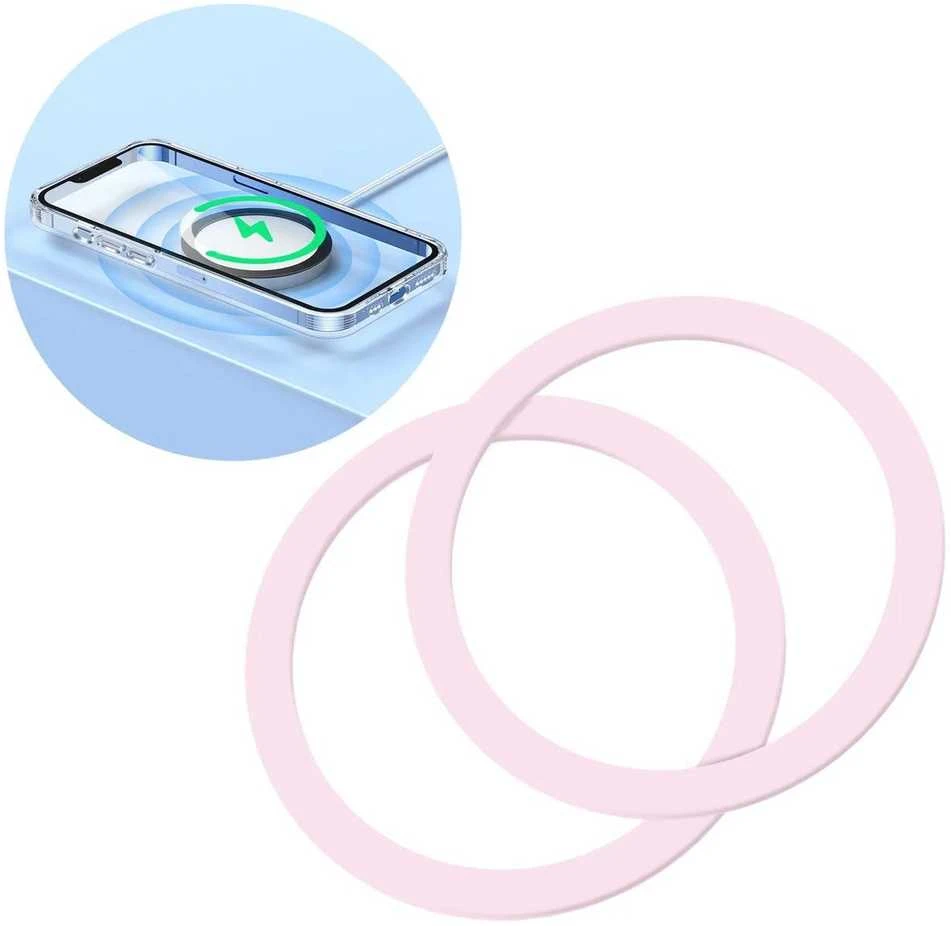 Joyroom set of metal magnetic rings for smartphone 2 pcs. rožinės spalvos (JR-Mag-M3)