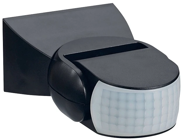 Judesio jutiklis PIR 230 Vac, 180°, 12m, 1200W, reguliuojamas, IP65, juodas, THORGEON