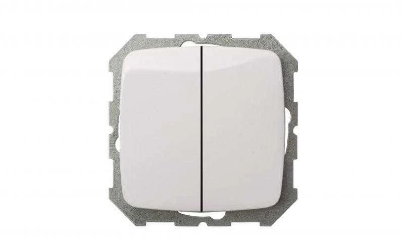 Jungiklis LIREGUS ALFA, 2 klav., baltos spalvos, IP44