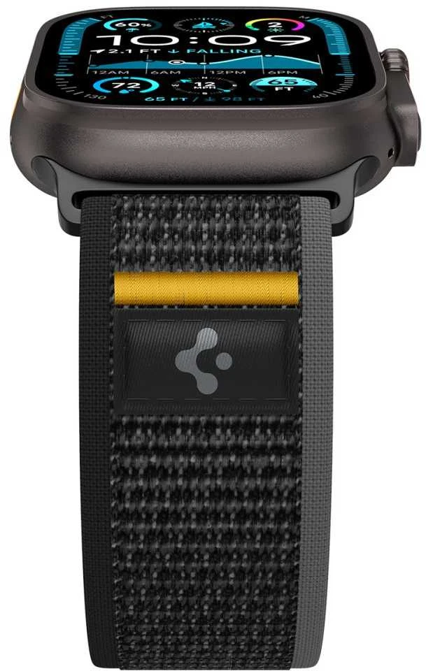 Juoda apyrankė Apple Watch 6 / 7 / 8 / 9 / 10 / SE / Ultra 1 / 2 ( 44 / 45 / 46 / 49 mm) laikrodžiui „Spigen Athlex Air”