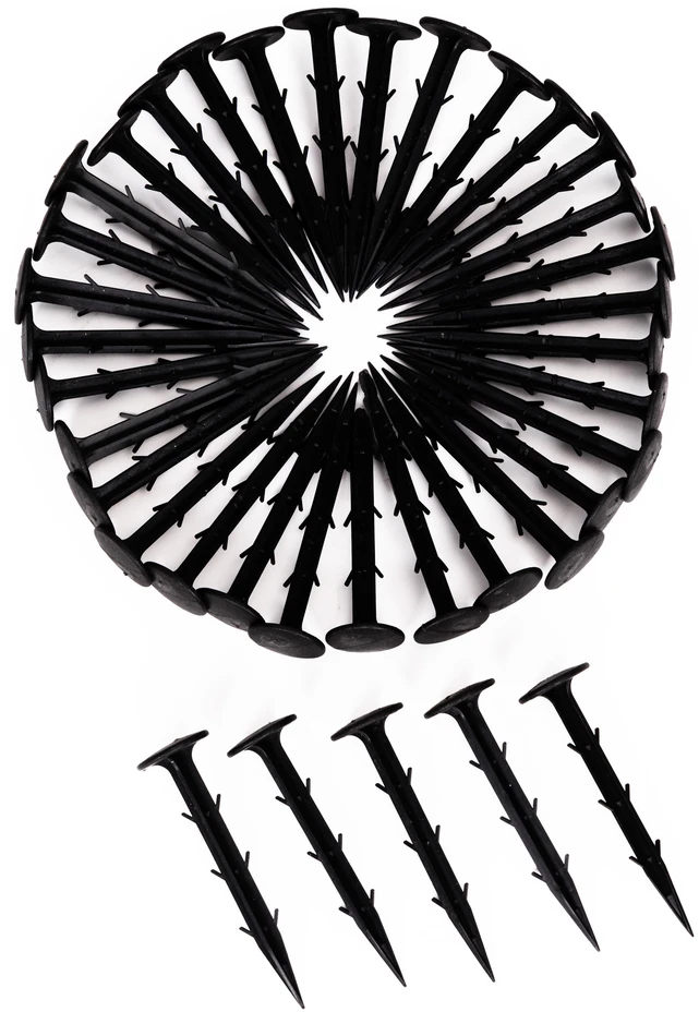 Juoda UV spinduliams atspari agroplėvelė 135 g/m² piktžolių kontrolės danga 1,1×50 m, smeigės, MultiGarden