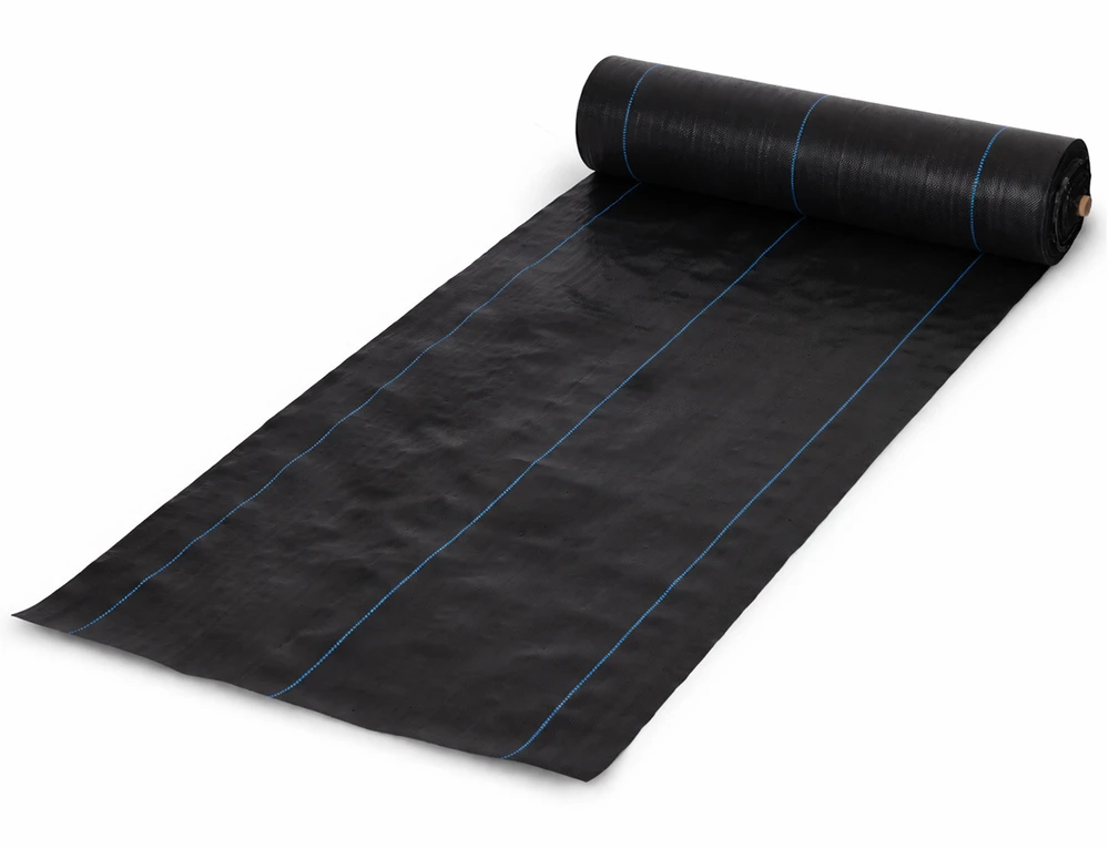 Juoda UV spinduliams atspari agroplėvelė 135 g/m² piktžolių kontrolės danga 0,8×100 m, smeigės, MultiGarden