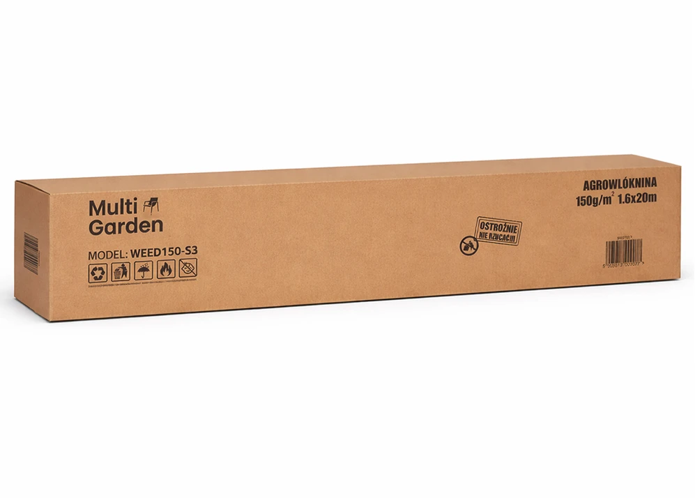Juoda UV spinduliams atspari agroplėvelė 150 g/m² piktžolių kontrolės danga 1,6×20 m, smeigtukai, MultiGarden
